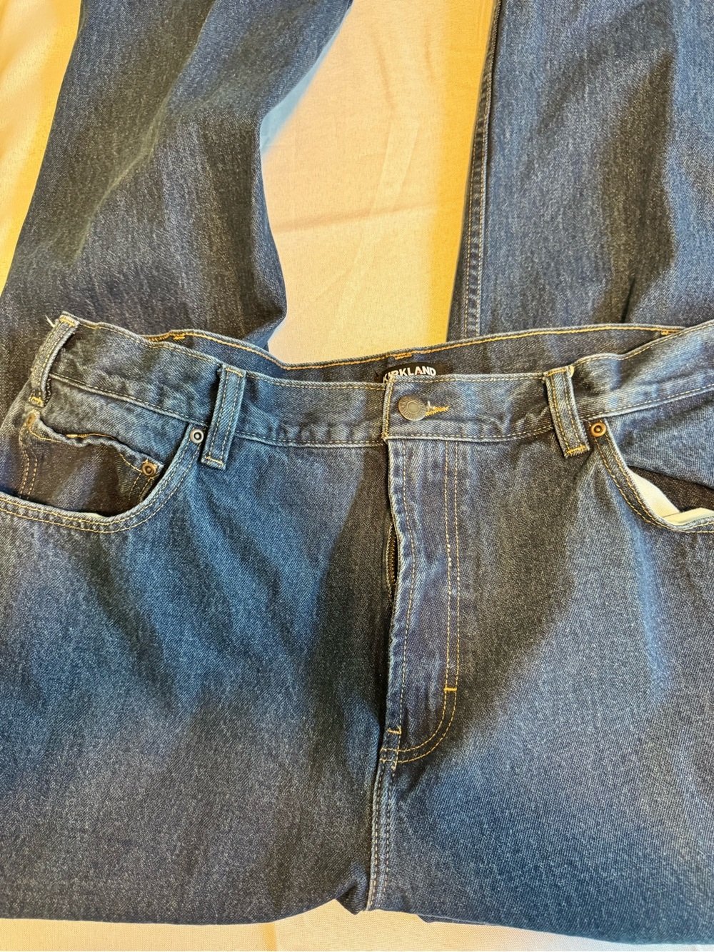 Kirkland Signature Men's Dark Blue Denim Jeans 42X30